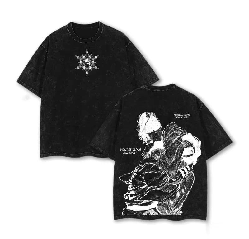 

Hot Sale Demon Slayer Akaza Graphic Print T-shirt Men Women Streetwear Y2K Fashion Loose Casual Oversized Top Vintage Washed Cotton Summer New Tee L