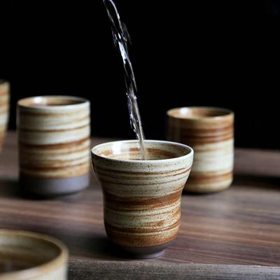Tazza da Tè/Caffè in Ceramica Raku Giapponese Dipinta a Mano Vintage 100-200ml Texture Naturale 5 Stili per Uso Domestico Hotel Ristorante
