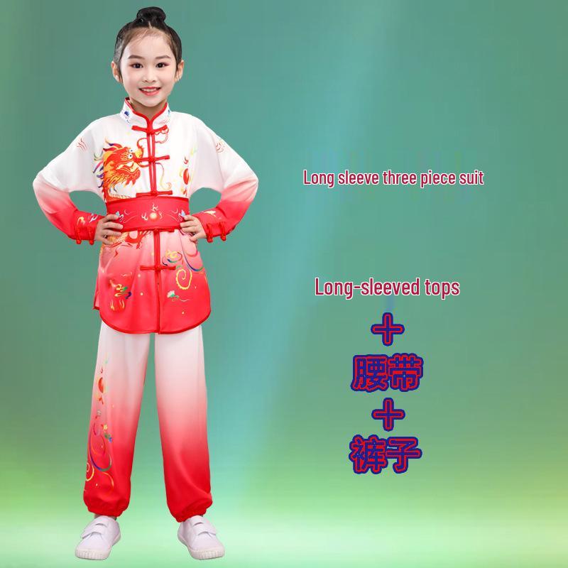 Costumi Graduati per Performance di Arti Marziali per Bambini - Unisex Manica Lunga/Corta per Allenamento e Batteria per Studenti delle Scuole Primarie