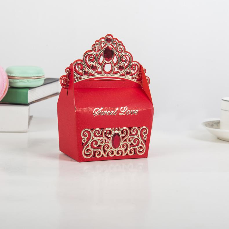 

European Crown Paper Candy Box Creative Wedding Celebration Candy Box Wedding Candy Box красный