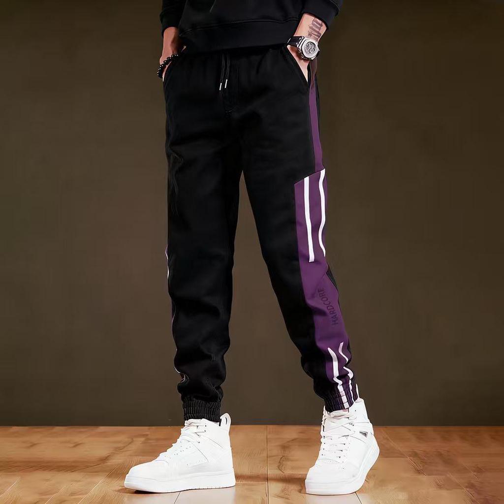 Men's Autumn Casual Side Stripe Jogger Pants – Trendy Loose Fit, Plus Size, Workwear Style