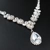 Rhinestone Zircon Necklace Earrings Set Water Drop Women'S Fashion Jewelry Accessories