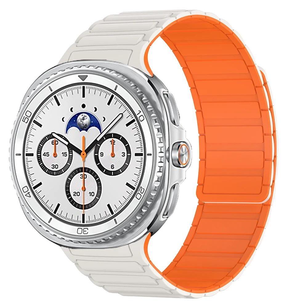 For Samsung Galaxy Watch Band 8 Classic 46mm No Gaps Magnetic Strap for Galaxy Watch 8 40mm 44mm Sport Silicone Wristband Correa