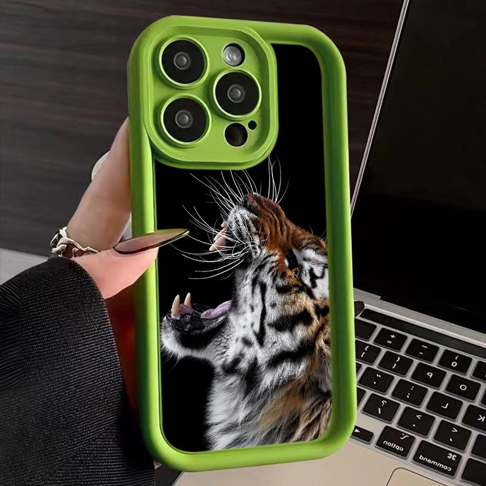LZ30 Tiger Lion Cat Silicone Phone Case for iPhone 11 13 14 15 16 Pro Max 7 8 16 Plus 12 mini XS Max XR Shockproof Back Cover