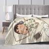 Shinchans Sleep Cartoon Blanket Cover Coral Fleece Plush  Super Soft Throw Blankets For Outdoor Travel Bedroom Quilt