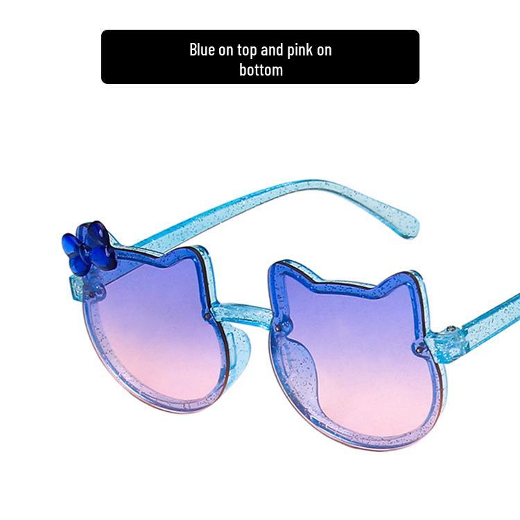 

Girls Cute Cat Ear Sunglasses: Kids UV-Protection Summer Shades как