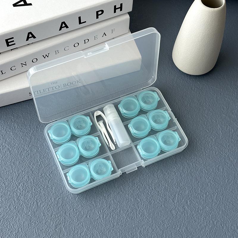 6 Pairs Contact Lens Case Eye Contact Lens Box Women Travel Contact Lenses Case Soak Container Lenses Box for Beauty Pupil