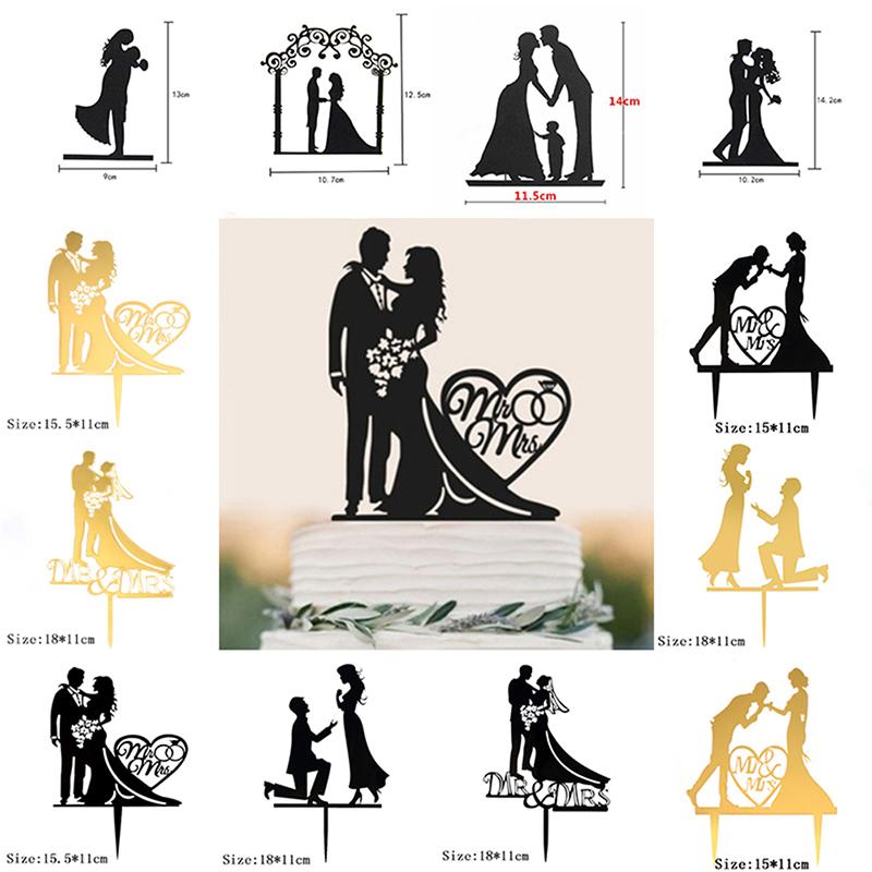 

Высокое качество Акриловое украшение свадебного торта Жених невеста Свадебная вечеринка Украшение