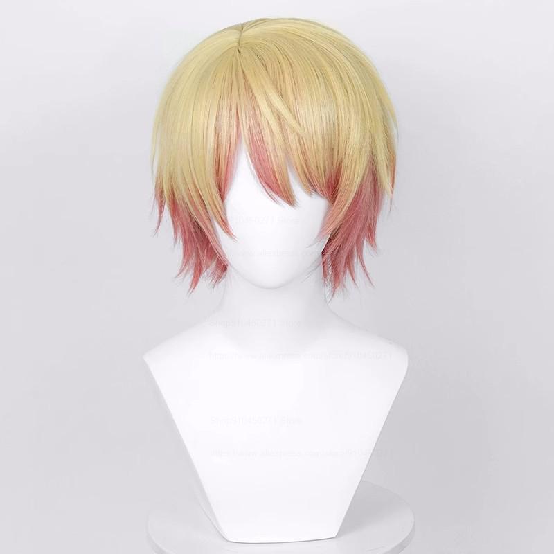 Professional  Tenma Tsukasa Cosplay Wig Project SEKAI COLORFUL STAGE! 30cm Gradient Heat Resistant Anime Tks Tms Wigs + Wig Cap