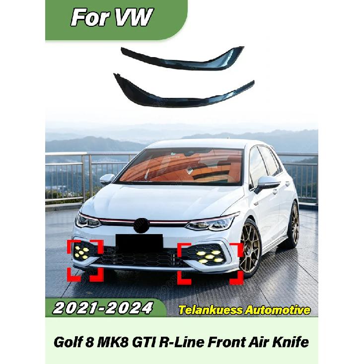 Dla Volkswagen Golf 8 MK8 GTI R-Line 2021 2022 2023 2024 Samochodowy Zestaw Modyfikacji Nadwozia Styl Fang Przedni Zderzak Nóż Powietrzny