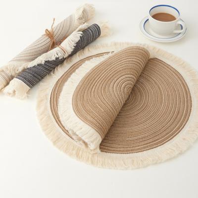 Yousheng Nordische Tischsets Rund Hitzebeständige Untersetzer mit Fransen Schüsseluntersetzer Teekannenuntersetzer für Tischdekoration