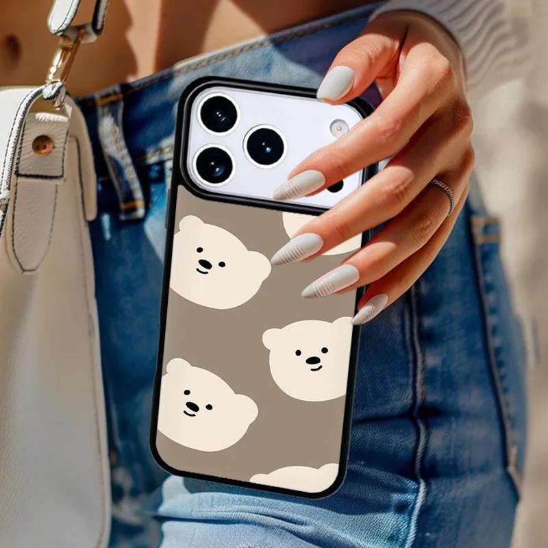 Kawaii Cute Bears Korean Animal Phone Case For iPhone 17 Air 14 15 13 12 Max Cover For Apple 14 15 16 16e 11 Pro Max Plus