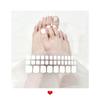 Gel Toe Nail Art Stickers - Semi-Cured UV Lamp Foot Nail Polish Stickers