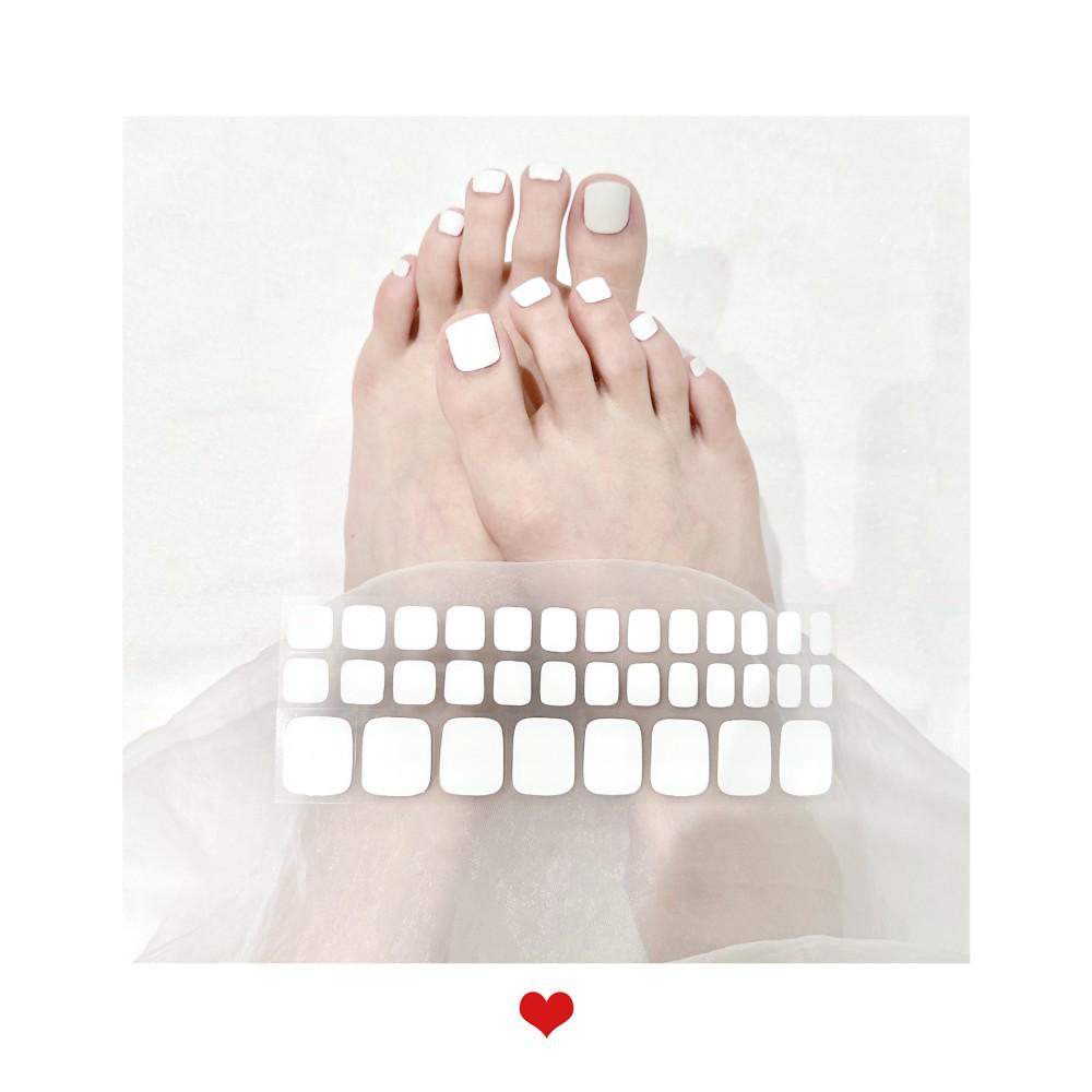 Gel Toe Nail Art Stickers - Semi-Cured UV Lamp Foot Nail Polish Stickers