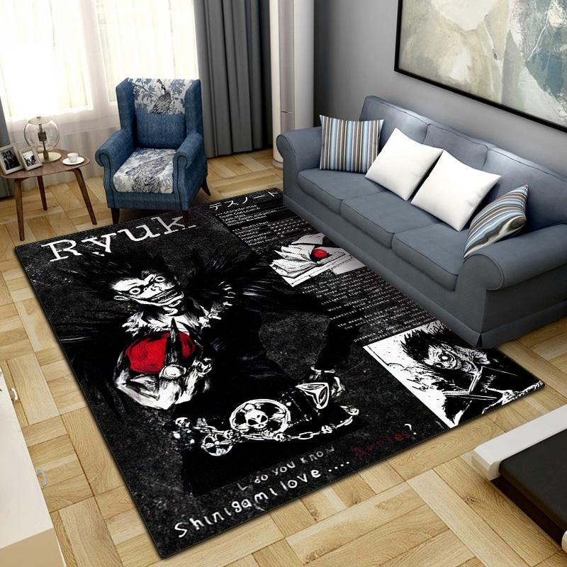 Death Note Poster Rug for Home Decoration,Washable Non-slip Large Rug Floot Mat LXRa28
