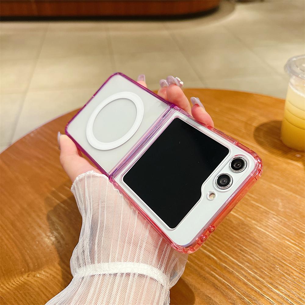 

Luxury Shockproof Clear Candy Colour Phone Case for Samsung Galaxy Z Flip 7 FE 6 5 4 3 5G Magnetic Wireless Charge Clamshell Galaxy Z Flip7 FE