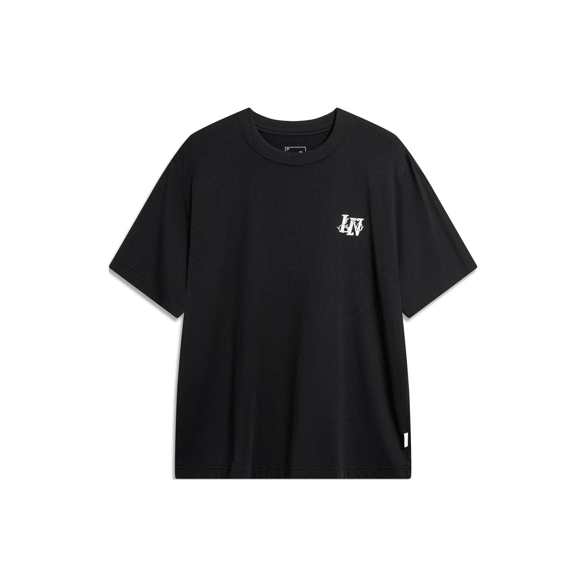 Li-Ning Floral Graphic T-shirt Black Men s AHSU319-3 S