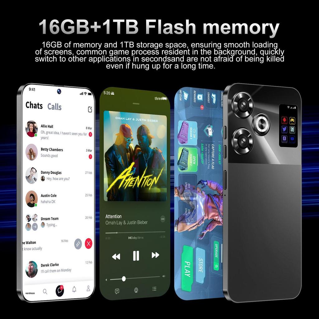 Smartphone S25 Schermo Ultra HD con 16GB+1TB di Memoria
