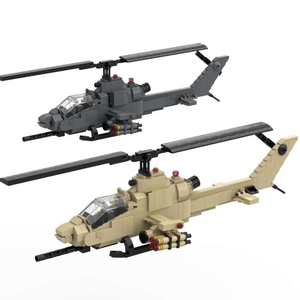 AH-F Attack Helicopter Building Blocks - Military Aircraft Assembly Set Compatible with Brands
