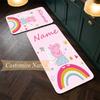 Little pink pig (1) Customize Name Flannel Kitchen Mat Soft Non-Slip Kitchen Floor Runner Rug for Home Kitchen Decor