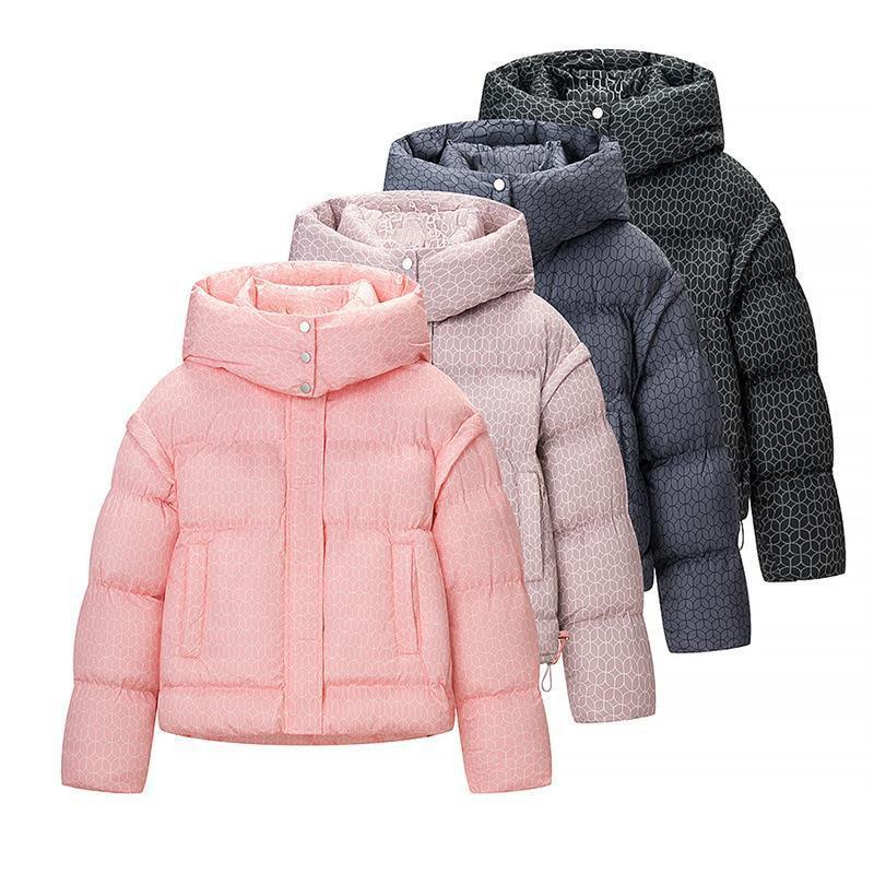 Womens Winter Hooded Cotton Blend Oversized Casual Long Sleeve Coat In Solid Colors