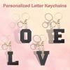 [PATIKIL] Initial Letter Keychain Alphabet Bag Decoration Car Key Ring Letter Pendant Decorative Keychain