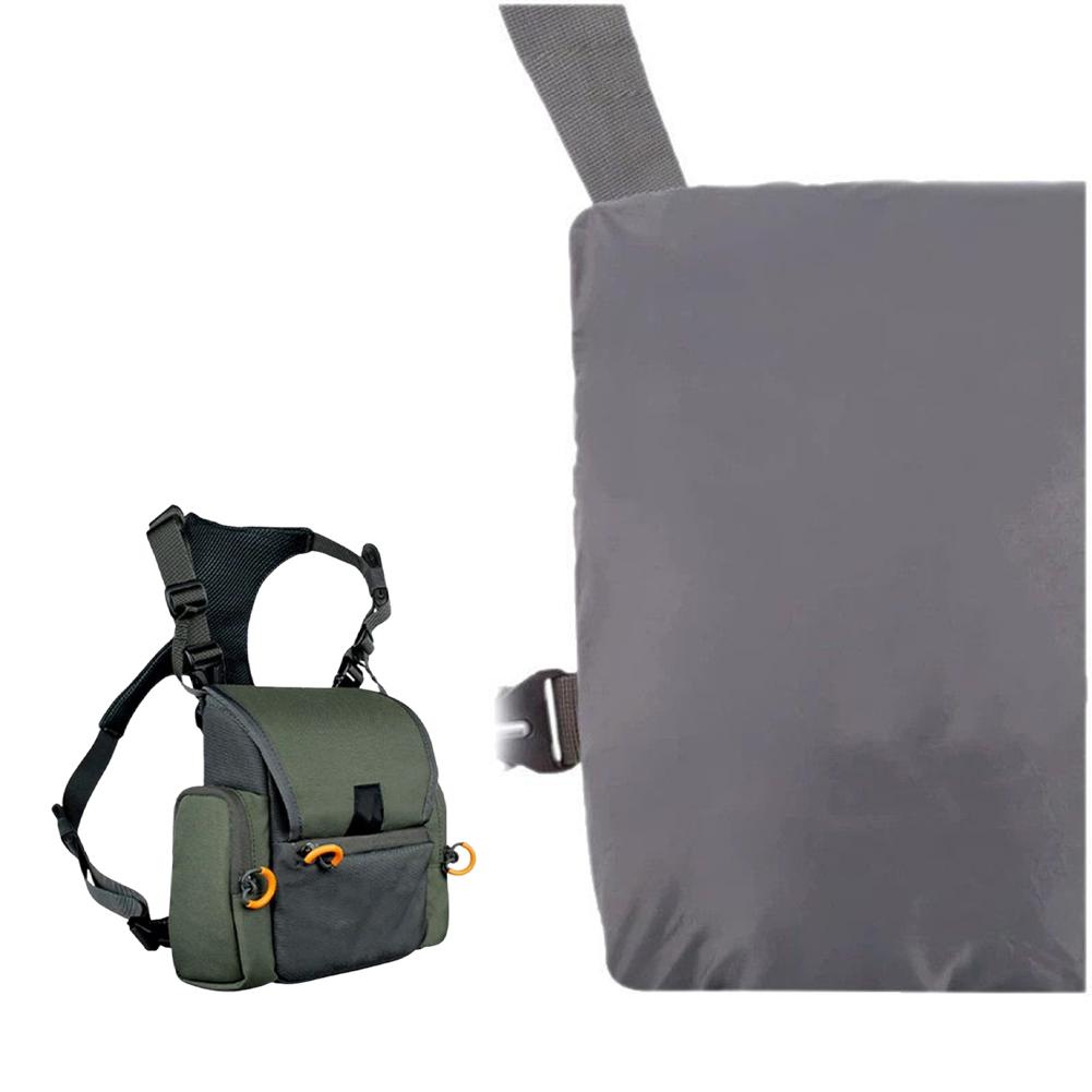 Bino Harness Bag with Rangefinder Pouch & Rain Cover Adjustable Large Capacity Bino Case for Hunting Hiking