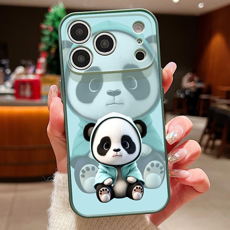 Blue Coat Panda Pattern Case For iPhone 17 Pro Max Magnetic For Magsafe Skin Feeling Cover For iPhone 16 15 14 13 Pro Max