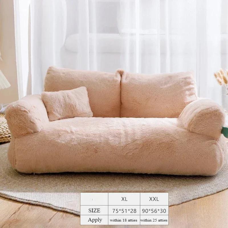 Soft Cat Bed Sofa Etachable Washable Luxury Pet Dog Cat Nest for Medium Large Dogs Cats Comfortable Plush Puppy Bed Pet Supplies
