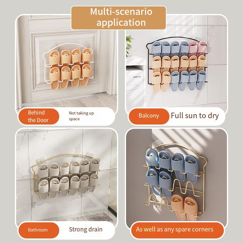 Simple Shoe Hanger Metal Iron Art Slippers Drain Drying Rack Toilet Bathroom Indoor Storage Tools Home Organizer Shelf