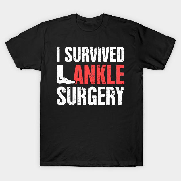 Men Black Print T-shirt I Survived Ankle Surgery | Joint Replacement No-Cut Transfer Paper Print Cotton Tshirt M чёрный