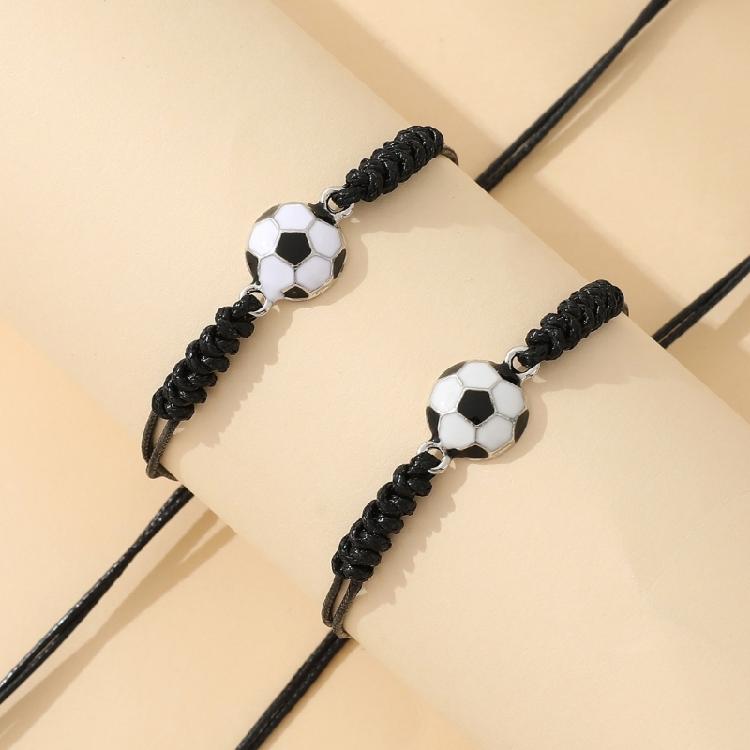 Matching Friendship Braided Soccer Bracelets for Couples Birthday Gifts for Him Her Adjustable Braided Jewelry