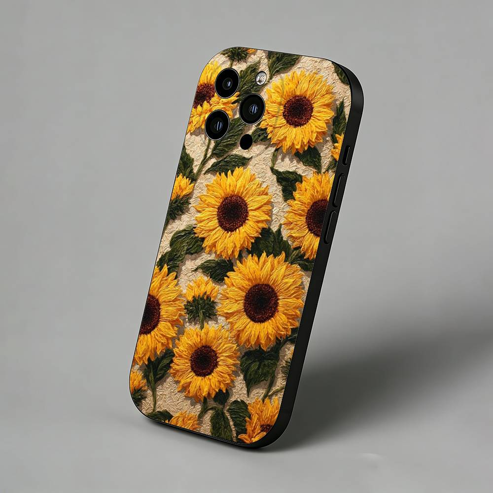 Sunflower Phone Case for iPhone 17 Air 16 Pro Max 16e 15 Plus 14 13 Mini 12 11  Back Cover