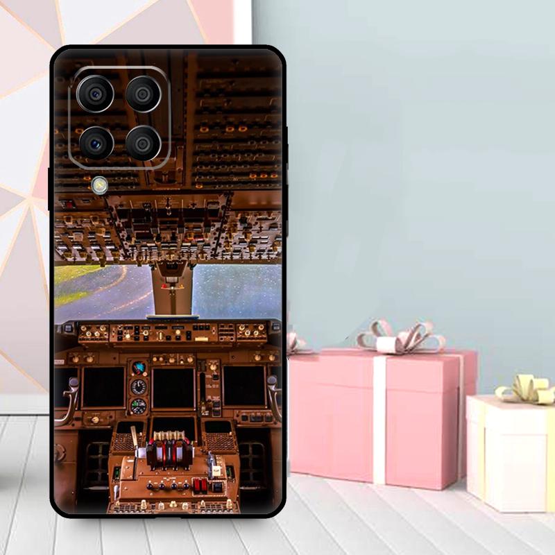 Aviation Aeroplane Pilot Cockpit Case For Samsung Galaxy M35 M56 M12 M06 M32 M52 M55 M15 M11 M13 M14 M16 M36 M31 M53 M34 M54