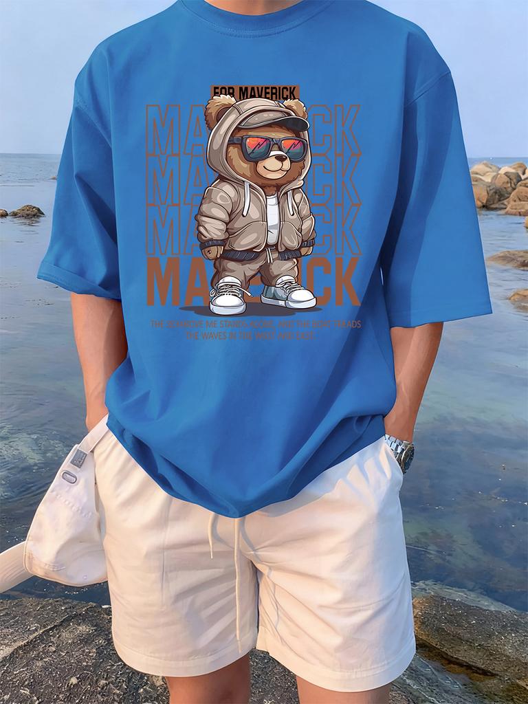 Funny Toy Bow Bear Cartoon Prints TShirts Womens Summer Cotton Short Sleeve Tees Loose ONeck Soft Tops Casual Womans Clothes