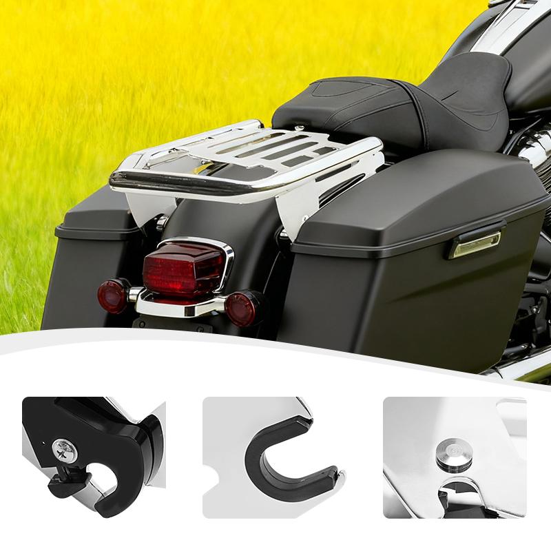 Chrome Motorcycle Detachable Stealth Luggage Rack For Harley Touring Street Glide Road King Road Glide Electra Glide 2009-2025