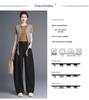 2026 Spring Korean Style High-Waisted Wide-Leg Chic Casual Pants