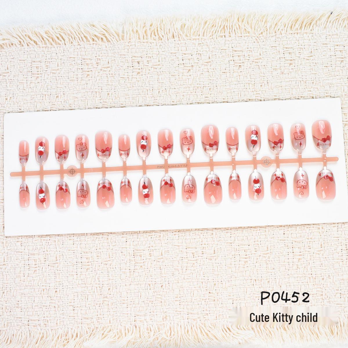 KT Cat Head Ballet Blush Festive Cat Eye Nail Art Stickers
