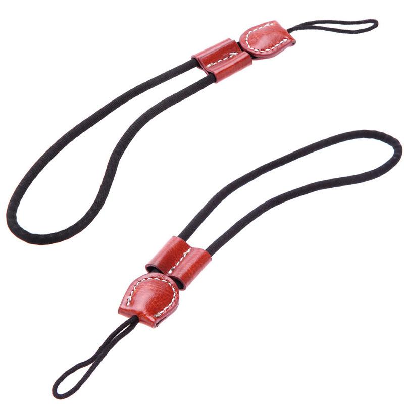 2pcs Black/Brown Camera Wrist Strap Leather Wristband Protection Rope For Canon/Nikon/Sony/Olympus Camera and Micro-single