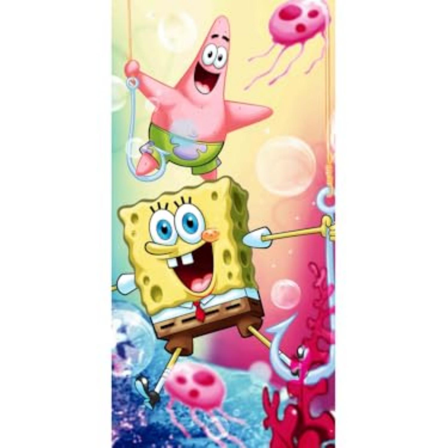 

Jerry Fabrics Sponge Bob SquarePants Bath Towel, 140x180cm, Portable Microfiber Beach Chair Covers W40*H60(CM)