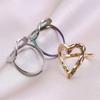 Adjustable Heart Shaped Rings Jewelry Stainless Steel Sweetheart Rings Open Adjustable Rings Jewelry for Fashionistas