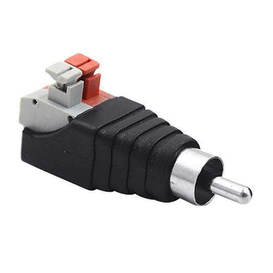 1 Pair Universal Cable to Audio Speaker Wire Male RCA Jack Connector Adapter