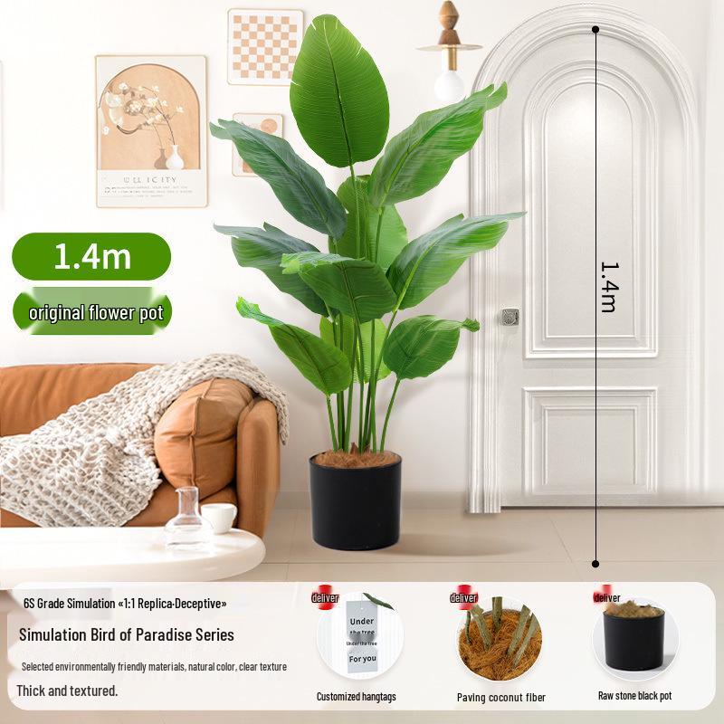 Large Artificial Traveler's Palm and Bird of Paradise Potted Tree for Indoor Decoration