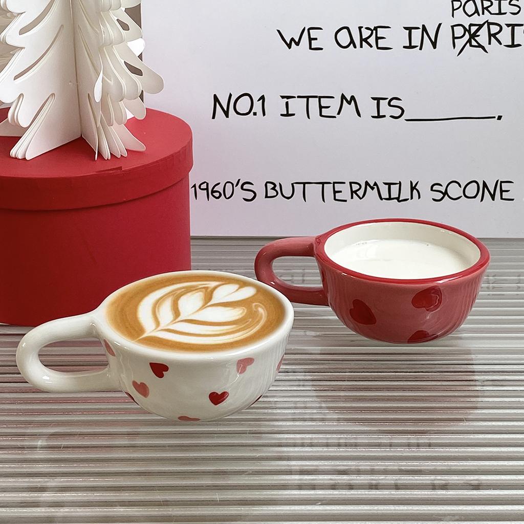 1Pc Love Ceramic Pair Cup, Creative Hand-Painted Ceramic Love Mug, Suitable for Home Decoration, Home Drinking Water