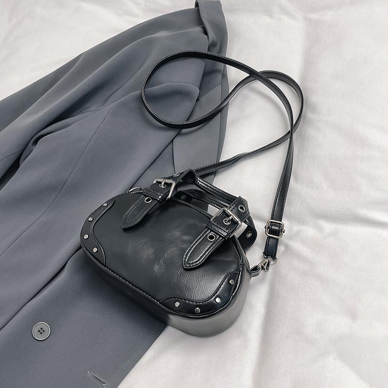 Retro Shoulder Crossbody Bags For Women Rivet Decor Top-handle Bags Casual Mini Saddle Bag  Latest Luxury Designer Handbags