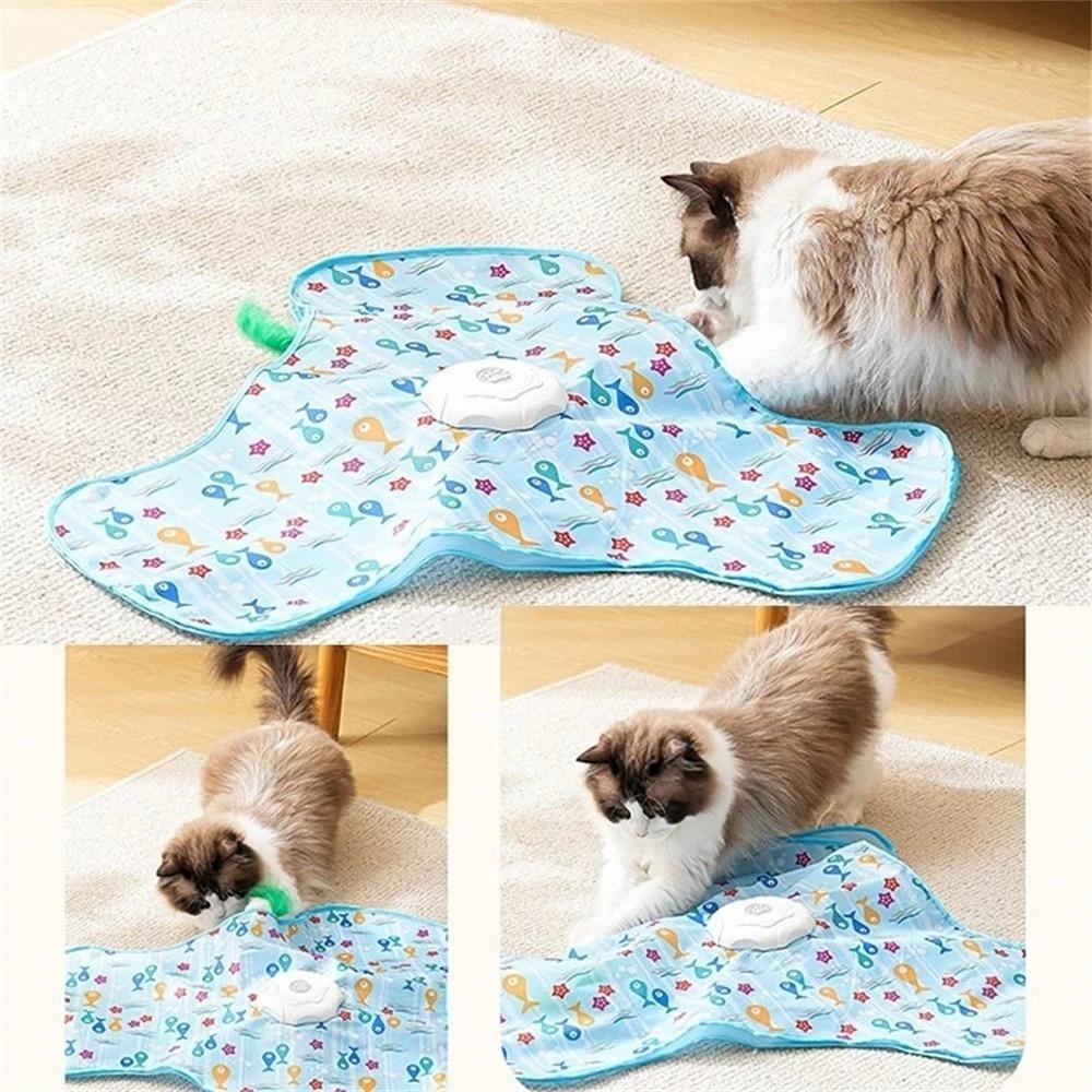 Motion Activated Smart Cat Toys Moving Concealed Feathers Rechargeable Pet Toy Cover Self Soothing Feather Teaser Wand