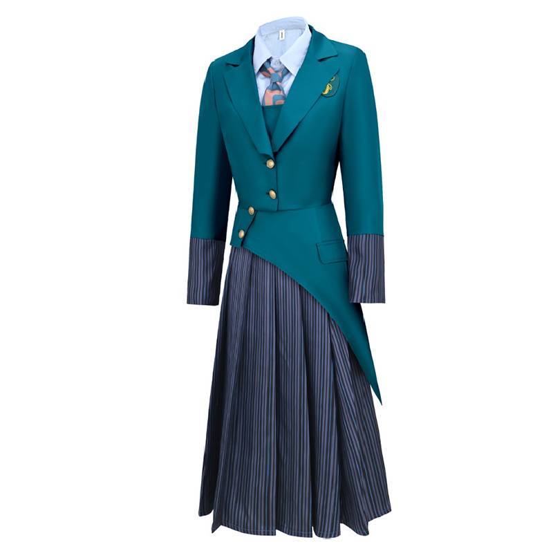 Wicked School Uniform Costume Set For Girls With Polyester Fabric For Halloween And Cosplay
