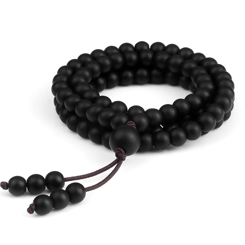 

6mm Matte Black Lava Stone Bracelet Necklace 108 Beads Mala Wrap Bracelets Men Charm Fashion Yoga Bangle Rosary Buddhist Jewelry матовый черный