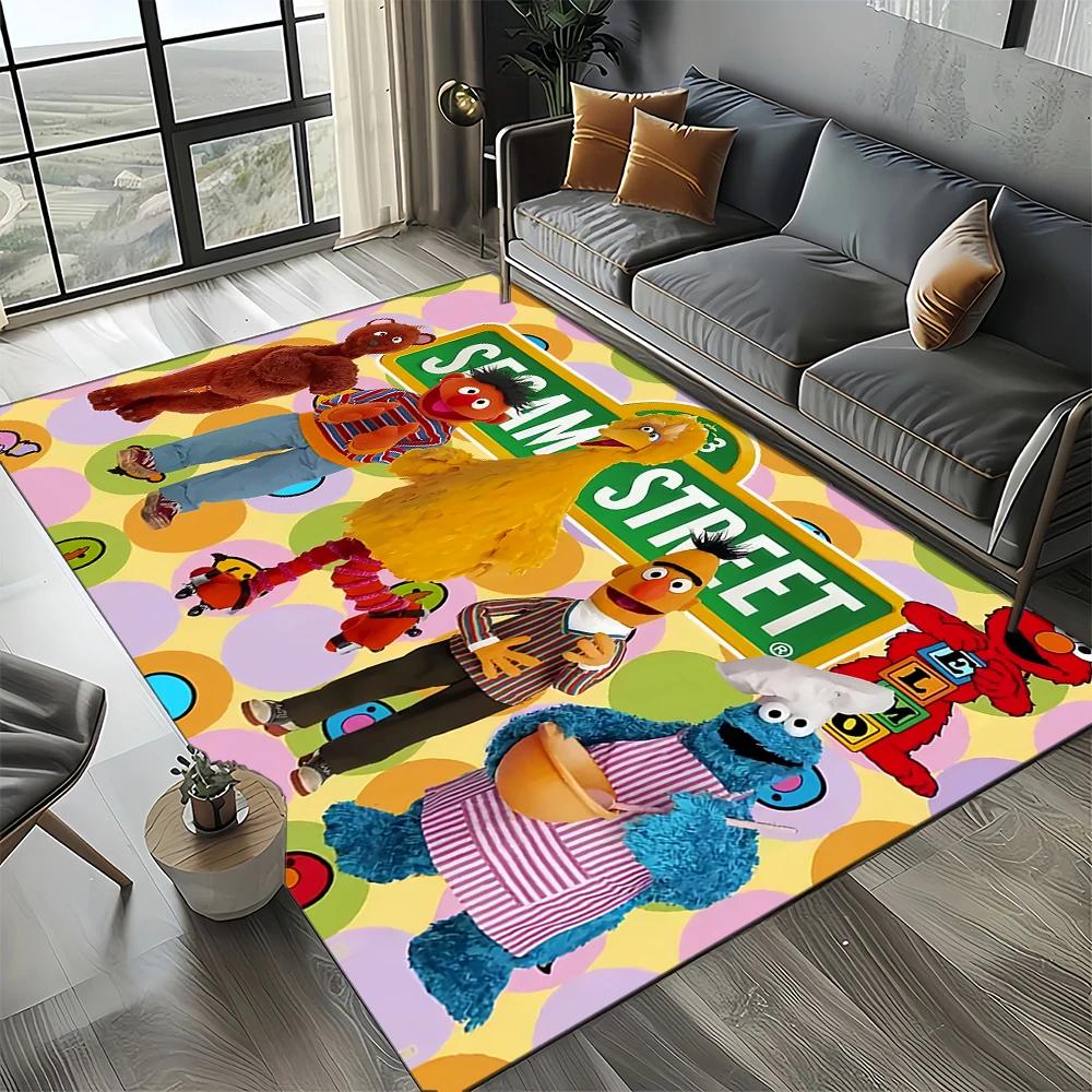 2025 New Style Sesame Street Cartoon TV Carpet Rug for Living Room Bedroom Home Sofa Decoration,Kids Play Non-slip Floor Mat