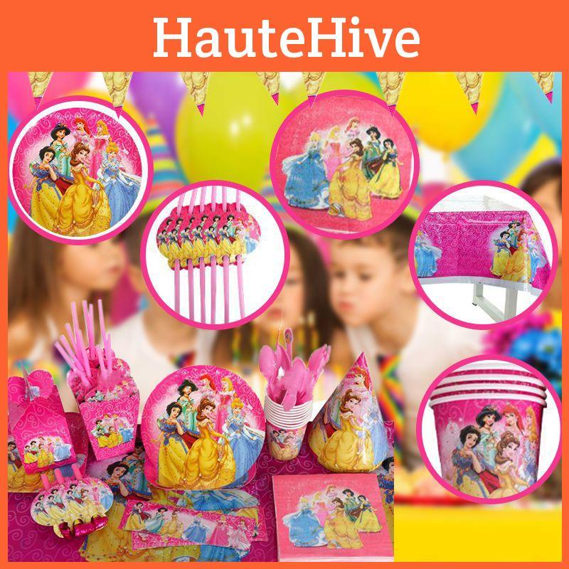 Princess Snow White Bella Jasmine Party Supplies Girl Birthday Banner Tableware